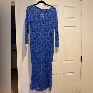 Elegant Blue Lace Dress